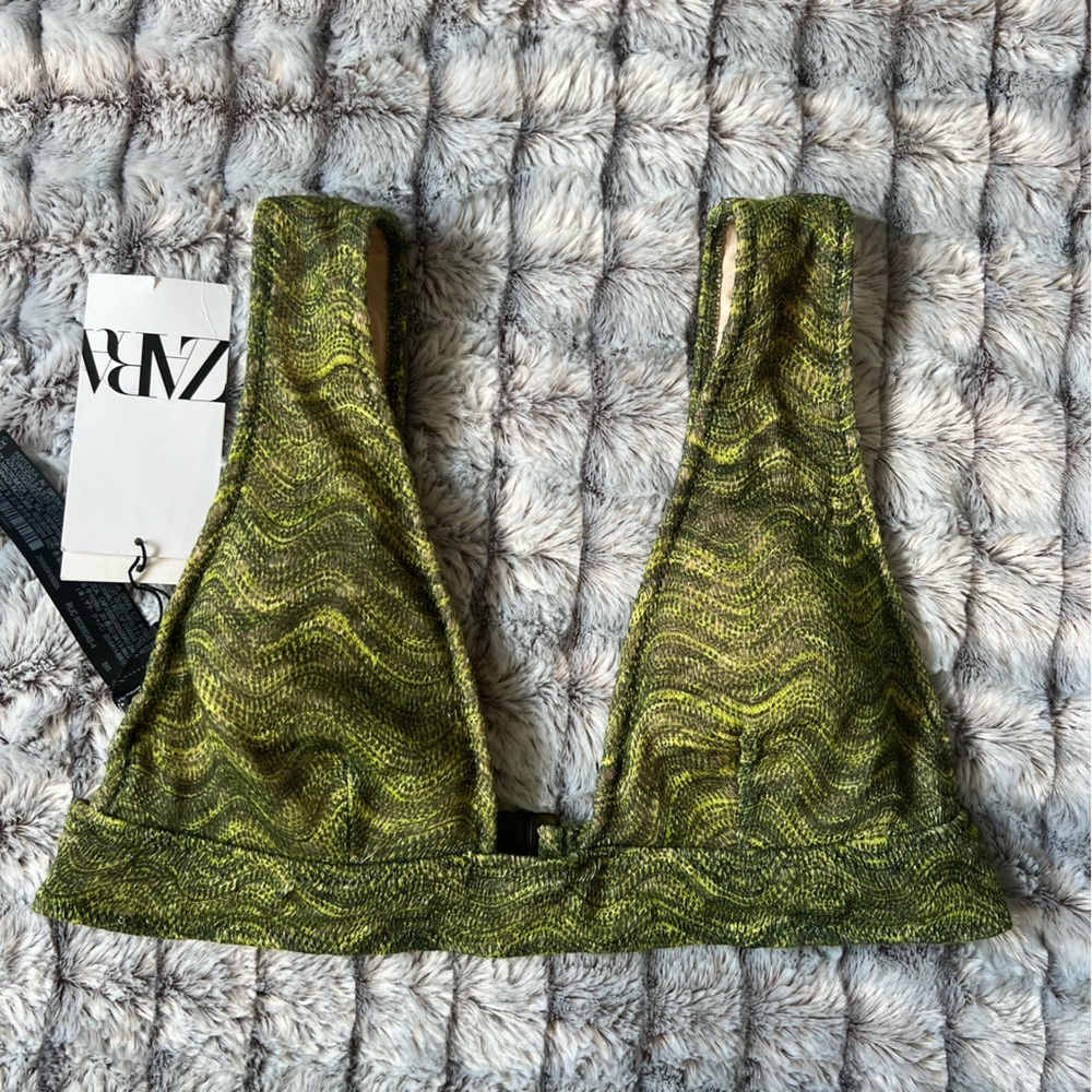 NWT Zara Green Bathing Suit Top